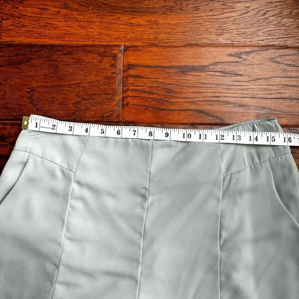 She + Sky Boutique Seafoam‎ Mint High Waist Shorts Back Zip Women's SZ L New